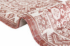 Rugs.com Outdoor Aztec Collection Rug – 6 Ft Square Rust Red Flatweave-Pile Rug Perfect for Living Rooms, Kitchens, Entryways