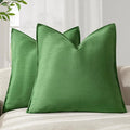 Foindtower Pack of 2, Decorative Linen Soild Throw Pillow Covers Soft Accent Euro Cushion Case Boho Farmhouse Pillowcase for Chair Couch Sofa Bedroom Living Room Home Decor 18 x 18 Inch Forest Green