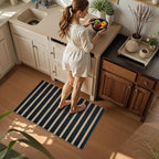 Lahome Elance Striped Easy Jute Entryway Rug, 2x3 Kitchen Rugs Non Slip Washable Indoor Outdoor Door Mat, Farmhouse Neutral Lightweight Non Shedding Small Carpet for Entry Welcome Door