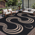 Tangsoo Easy Jute Rug 6x9 Washable Area Rugs for Living Room,Non Slip Indoor Outdoor Carpet,Farmhouse Modern Black Large Throw Mat for Office Balcony Backyard Dining Room Sunroom