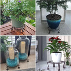 Yimobra Original Patented Plant Stand for Flower Pot Heavy Duty Potted Holder 10.2 x 4.7 Inches, Tall Indoor Outdoor Metal Rustproof Iron Garden Container Round Supports Rack for Planter Bronze/Brown