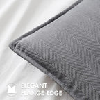 MIULEE Pack of 2 Grey Decorative Pillow Covers 24x24 Inch Soft Chenille Luxurious Couch Throw Pillows Farmhouse Cushion Covers Euro Shams with Elegant Design for Sofa Bedroom Living Room Home Decor