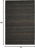 SAFAVIEH Area Rug 6x9 - Natural Fiber Collection - Charcoal, Handmade Jute, Braided Woven Design, Ideal for Living Room, Bedroom (NF212C)