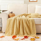 BATTILO HOME Yellow Throw Blanket for Couch, Fall Decor Blankets & Throws, Fall Throw Blanket for Autumn Halloween Decoration, Yellow Throw Blankets for Bed Sofa, 50"x60"