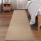 2x6 ft Boho Kitchen Runner Rugs Mat Non Slip Woven Runners for Hallways Washable, Soft Long Entryway Laundry Hall Floor Runner Carpet for Indoor Backdoor Bedroom Kitchen Living Room, Brown
