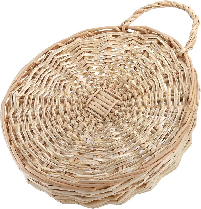 Elsjoy Hanging Wicker Woven Basket for Plants, Decorative Wall Hanging Rattan Basket Flower Planter Baskets for Home, Garden (𝐏𝐥𝐚𝐧𝐭 𝐍𝐨𝐭 𝐈𝐧𝐜𝐥𝐮𝐝𝐞𝐝)