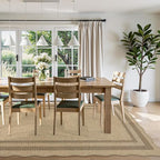 LIVEBOX Scalloped Washable 5x7 Rug, Easy Jute Tan Rugs for Living Room, Indoor Geometric Rug for Bedroom, Outdoor Farmhouse Non-Slip Rug Dining Room Mat Modern Carpet Area Rug for Patio Home Office