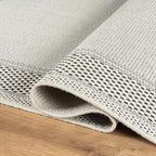 CAMILSON Easy Jute Rug 6x9, Indoor Outdoor Off-White Color Fiber Area Rugs for Entry, Living Room and Farmhouse Rug, Bordered Boho Woven Design, Easy-Cleaning, Washable Outside Carpet (6 x 9)
