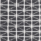 SIMPLIHOME Noreen Square Pouf - 18 inch Wide Upholstered Handwoven Cotton Ottoman in Slate Grey and White, Boho Footstool or Extra Seating for Living Room with Polystyrene Filling, Assembled
