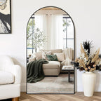Arched Wall Mirror for Bathroom,Mirrors for Wall,35"x55",Vanity Mirror for Bedroom Dresser, Entryway, Living Room, Metal Frame,Hanging or Leaning Against(Black)