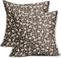 Dark Brown Pillow Covers 20x20 Set of 2 Vintage Floral Rustic Old Style Cute Flower Print Decorative Outdoor Pillowcases Seasonal Farmhouse Throw Cushion Case Decor for Couch Sofa Bed