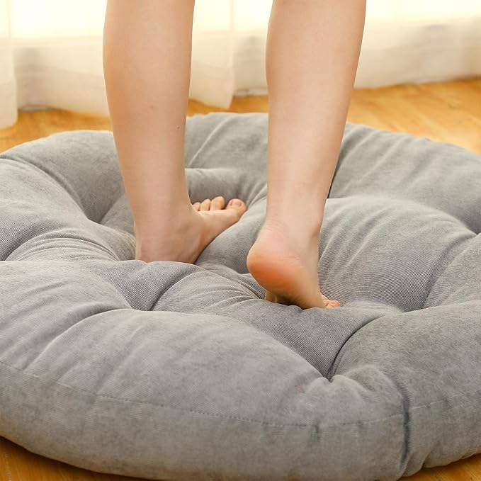 Extra Large Floor Pillow 35 Inch Round Circle Chair Floor Meditation Cushion Papasan Swing Cushion for Adults Oversized Playroom Pillows Big Pillow for Yoga Living Room Sofa
