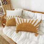 Adabana Boho Throw Pillow Covers 16x16, Decorative Tufted Pillows Cover for Couch Bed, Sun Sunshine Pillow Cover for Kids
