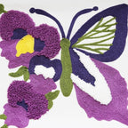 Butterfly Pillow Cover Boho Embroidered Pillow Covers for Couch Sofa Purple Butterfly Bohemian Pillow Covers Cotton Linen 2PCS Pillowcase Covers 18x18 Inch