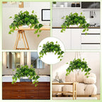 Waipfaru Fake Plants Artificial Plants Indoor, Realistic Artificial Hanging Fake Pothos with Plastic Pots, Faux Pothos for Home Shelf Bathroom Kitchen Office Indoor Outdoor Decor