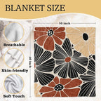 Boho Floral Blanket, Retro Abstract Flower Botanical Throw Blankets Gifts for Bed Couch Bedroom Living Room Home Decor, Boho Home Room Bedroom Decor, 50x60 Inches