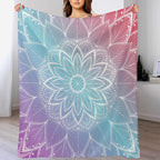 Boho Mandala Floral Throw Blanket Bohemian Flower Blanket for Sofa Bed Couch Chair Or Dorm 40"x50"