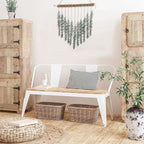 Artificial Hanging Eucalyptus Plant Wall Decor Fake Greenery Leaves Stems on 16.5in Stick Boho Rustic Nature Farmhouse Green Wall Art for Bathroom Bedroom Kitchen Nursery Office