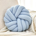 Uvvyui Knot Pillows, 14 Inch Decorative Throw Pillows Round Pillows Cushion, Soft Handmade Knotted Ball Pillow Plush Cushion Home Decor for Bed Couch Living Room (Dusty Blue, 14 Inch)