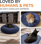 Cheer Collection Extra Large Floor Pillow, 32" Round Meditation Cushion, Oversized Yoga Pillow & Floor Cushions for Adults, Floor Pillows for Sitting, Meditation, and Seat Cushion - Navy Blue