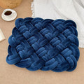 Knot Floor Pillow 19 x 15 Inch Handmade Knotted Meditation Floor Cushions for Adults Sofa Bedroom Reading Room Office Balcony Navy Blue
