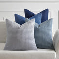 MIULEE Blue Decorative Euro Sham Pillow Covers 24x24 Inch Set of 4 Boho Western Farmhouse Home Decor Couch Throw Pillows Summer Coastal Corduroy Pillowcases Industrial for Sofa Living Room Bed