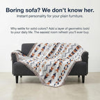 amorus Bohemian Throw Blankets,Throw Blanket Chenille Jacquard Tassels Soft Throws Cover for Couch, Bed,Outdoor Camping Picnic Car Travel Warm & Cozy for Seasons, Pattern VI(63"*71")