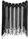 RLoncomix Macrame Wall Hanging Modern Chic Woven Wall Art Tapestry Boho Wedding Living Room Gallery Bedroom Wall Decoration, Black, 39"x 45"