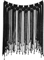 RLoncomix Macrame Wall Hanging Modern Chic Woven Wall Art Tapestry Boho Wedding Living Room Gallery Bedroom Wall Decoration, Black, 39"x 45"
