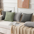 Kevin Textile 12x20 Inch Pillow Cover 1 Pack Boho Decorative Soft Striped Corduroy Lumbar Farmhouse Accent Rectangle Cushion Case for Living Room Couch Sofa Bed, Dark Grey