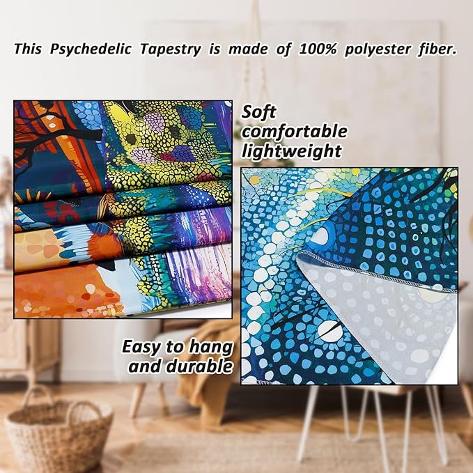 Serborlur Tree of Life Tapestry Trippy Sun Forest Tapestries Colorful Starry Sky Tapestries Hippie Nature Landscape Tapestry Wall Hanging for Living Room Bedroom (39.4" x 52.4")