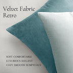 MIULEE Velvet Throw Pillow Covers 16x16 Inch, Pack of 2 - Baby Blue, Soft Solid Decorative Pillow Covers Cushion Cases Modern Luxury Home Decor for Spring Couch Sofa Bedroom Livingroom