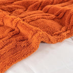 YUSOKI Queen Size Blanket Single Layer,Weight(4.4lb),370GMS-3D Stylish Design for Gift Home Decor (Burnt Orange,90"x90")