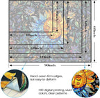 Accnicc Sun and Moon Tapestry Boho Hippie Floral Wall Tapestry for Bedroom Aesthetic Vintage Stained Glass Celestial Plant Extra Large Tapestries Wall Hanging for Living Room Dorm 90 x 68 Inch