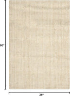 SAFAVIEH Natural Fiber Collection Accent Rug - 3' x 5', Ivory, Handmade Farmhouse Jute, Ideal for High Traffic Areas in Entryway, Living Room, Bedroom (NF730A)