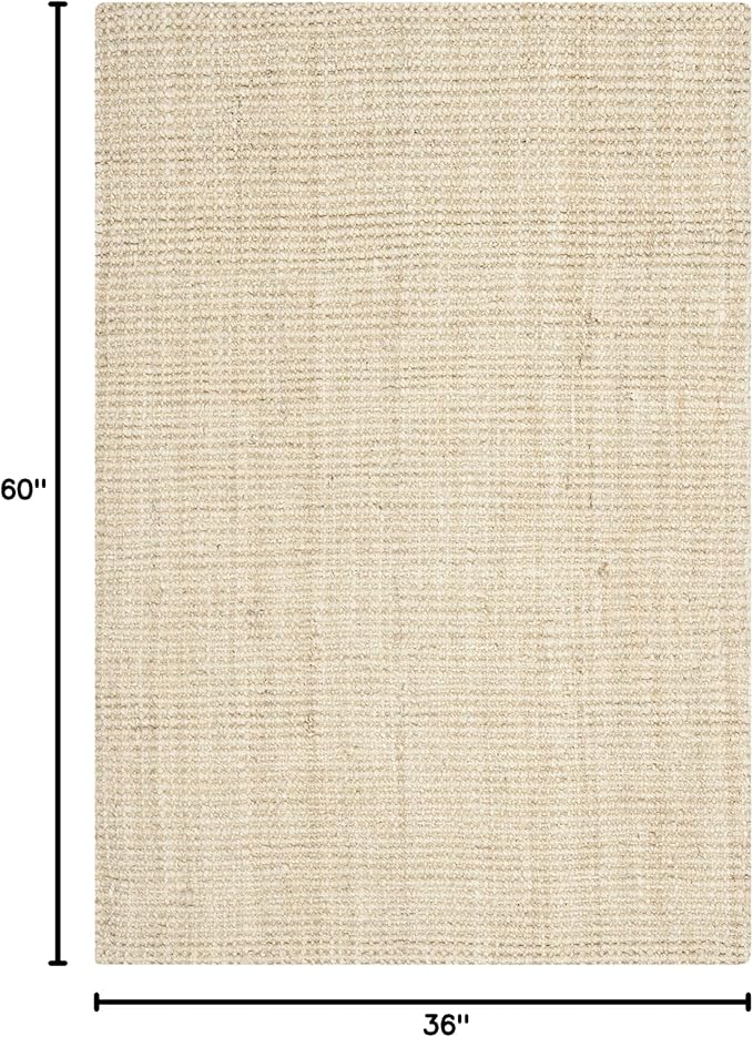 SAFAVIEH Natural Fiber Collection Accent Rug - 3' x 5', Ivory, Handmade Farmhouse Jute, Ideal for High Traffic Areas in Entryway, Living Room, Bedroom (NF730A)