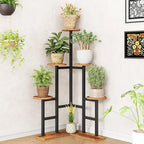 IBUYKE 6 Tier Plant Stand Indoor, Tall Flower Pot Stand for Multiple Plants, Tiered Corner Plant Shelf for Living Room Patio Balcony Garden, Rustic Brown TMJ072H