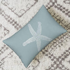 Coastal Pillow Covers 12x20 Set of 2 Blue Coral Starfish Throw Pillows Nautical Ocean Decorations Summer Linen Beach Pillowcase Outdoor Decor Farmhouse Lumbar Cushion Case for Home Living Room