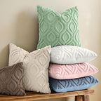decorUhome Cozy Textured Euro Sham Throw Pillow Covers 26x26 Inch Set of 2, Soft Plush Faux Wool Sage Green Accent Couch Pillow Covers for Modern Farmhouse Sofa Bed Living Room