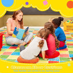 Fumete 16 Pcs 16 Inch Round Floor Cushions for Kids and Toddlers, Flexible Seating Classroom Furniture Floor Pillow for Home, Daycare, Preschool, Yoga and Meditation (Cute)