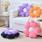 Flower Pillow, Flower Shaped Pillow Decorative Throw Pillows for Bed Couch, Cute Daisy Pillow Dorm Decor Floor Seating Cushion (Orange, 19.6 Inches)