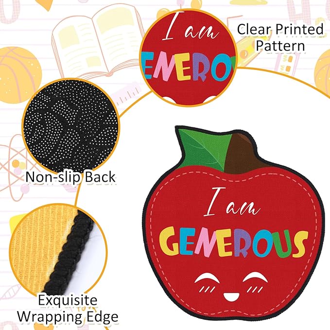 Tinideya 12 Pcs Kids Carpet Circle Seats for Class 16 Inch Round Classroom Rug Floor Cushions Soft First Day of School Educational Mat Non Slip Back to School Learning Playing Areas(Apples)