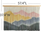 laddawan Extra Large Macrame Wall Hanging Dip-Dyed Tapestry Modern Wooden Home Wall Art For Living room Boho Handmade Wall Decor For Bedroom (Yellow)
