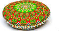 Large Round seat Floor Cushion Chair Ottoman Cover Pouf Pillow Meditation Floor Cushions for Adults Seating pouffe Ottoman Throw Covers Craft Room Furniture for Sitting Cover 22 Inches (Green Red)