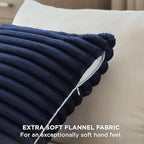 Bedsure Double-Side Striped Throw Pillow Covers 18x18 Set of 2, Spring Fluffy Blue Soft Decorative Pillow Covers, Home Decor for Couch Sofa Living Room Bedroom