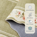 Lahome Scalloped Rug Green Living Room Rugs 8x10,Non-Slip Soft Bedroom Rugs Stain Resistant, Floral Bedroom Rug 8x10 Under Bed Carpet for Nursery Playroom Dining Room Ariele