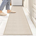 Carpet Runners for Hallway 6ft Washable, Braid Jute Kitchen Floor Runner Sink Mat Absorbent, Small Farmhouse Kitchen Carpet, Beige