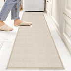 Carpet Runners for Hallway 6ft Washable, Braid Jute Kitchen Floor Runner Sink Mat Absorbent, Small Farmhouse Kitchen Carpet, Beige