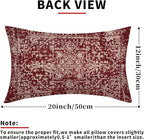 Burgundy Red Boho Lumbar Pillow Covers 12x20 Inch Beige Tan Gray Maroon Pillow Cases for Couch Farmhouse Bohemian Carpet Pattern Ethnic Rectangle Pillow Cases for Bed Patio Covers Outdoor Indoor Set 2