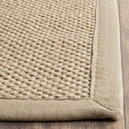 Safavieh Area Rug 11' Square - Natural Fiber Collection - Large - Maize & Linen Color, Sisal, Woven Design with Border (NF141B)